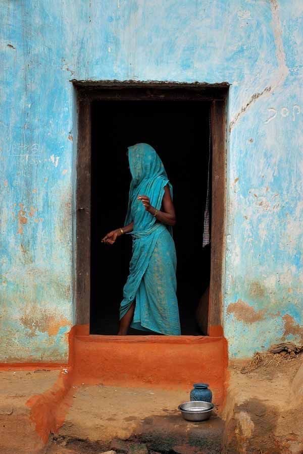 Femme en bleu